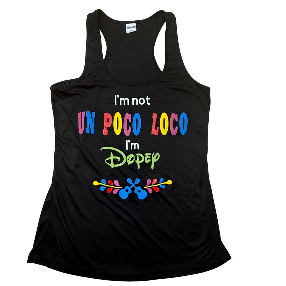 Sport-Tek Womens Black Un Poco Loco Dopey Racerback Tank Top Small